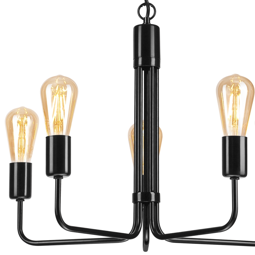 Candelabro suspenso TIFFANY 5xE27/60W/230V preto
