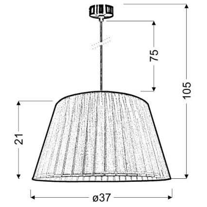Candelabro suspenso TIZIANO 1xE27/60W/230V cinzento