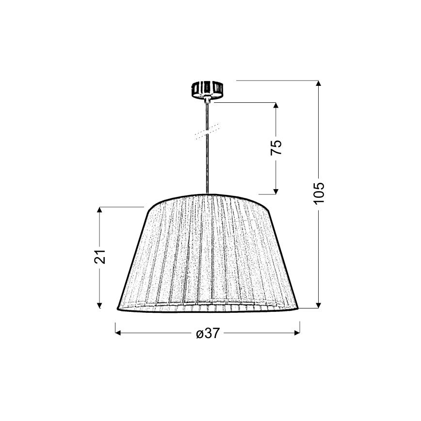 Candelabro suspenso TIZIANO 1xE27/60W/230V cinzento