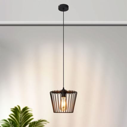 Candelabro suspenso TORRI 1xE27/15W/230V diâmetro 23 cm preto
