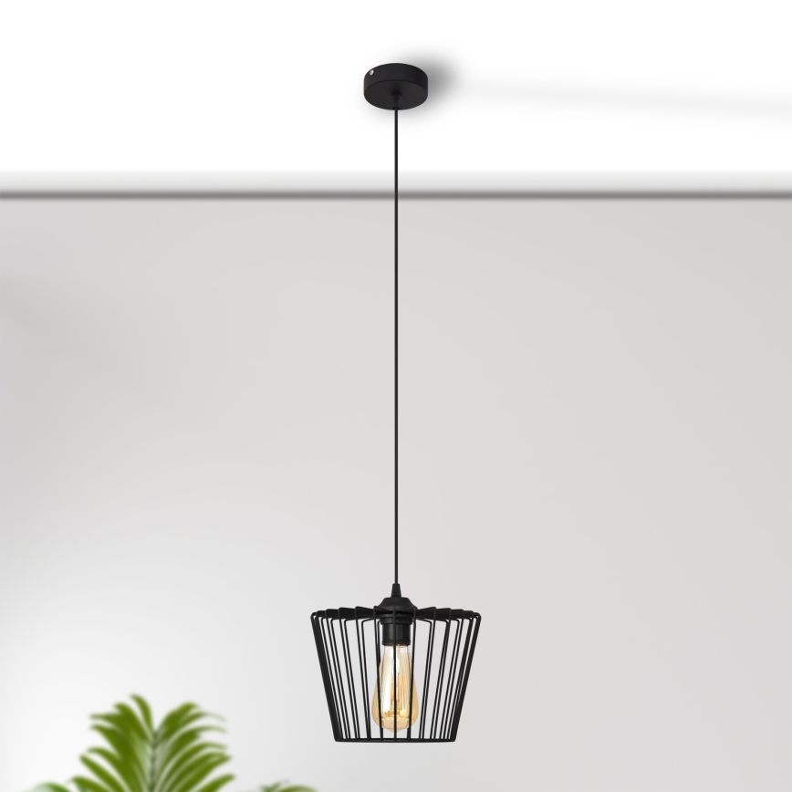 Candelabro suspenso TORRI 1xE27/15W/230V diâmetro 23 cm preto