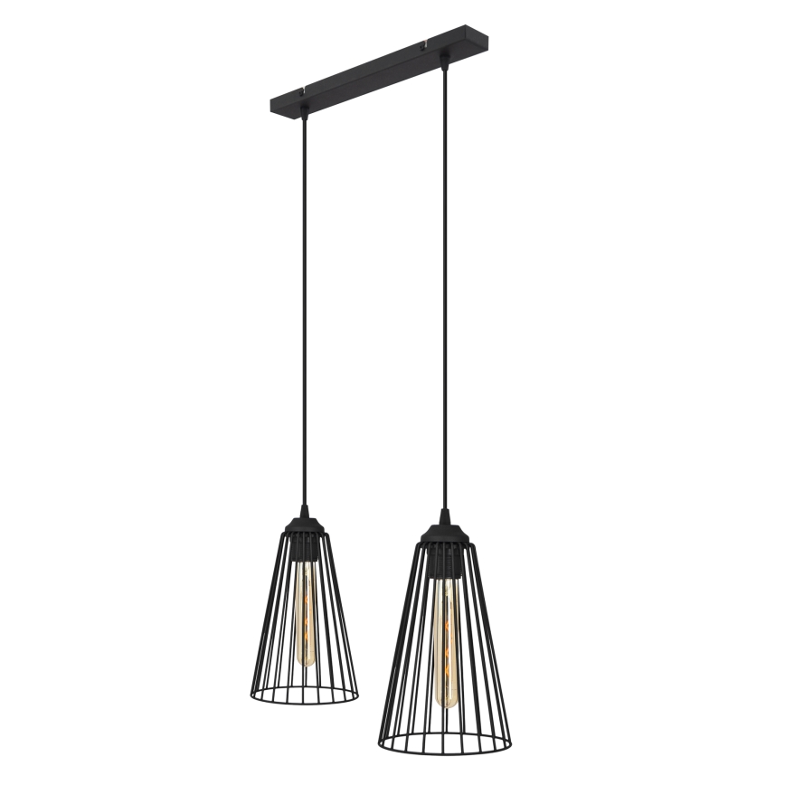 Candelabro suspenso TORRI 2xE27/15W/230V preto