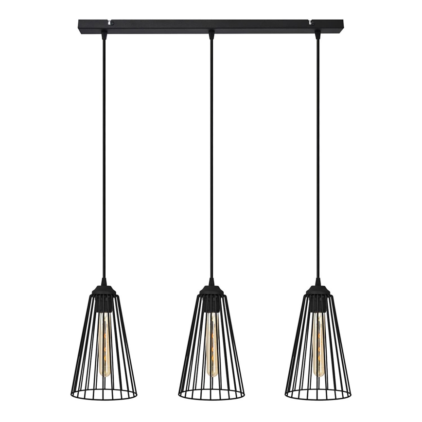 Candelabro suspenso TORRI 3xE27/15W/230V preto