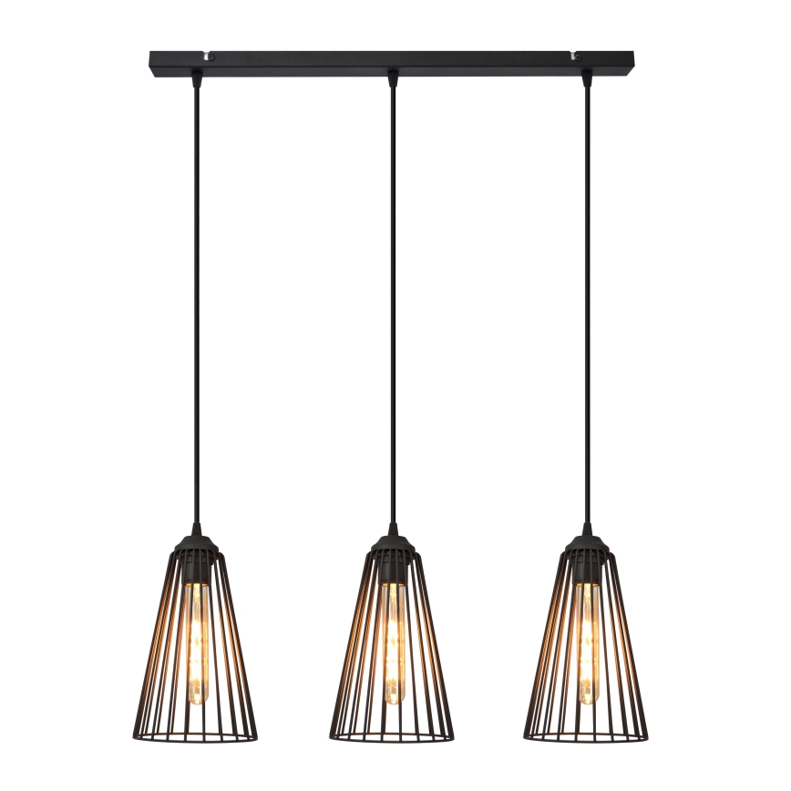 Candelabro suspenso TORRI 3xE27/15W/230V preto