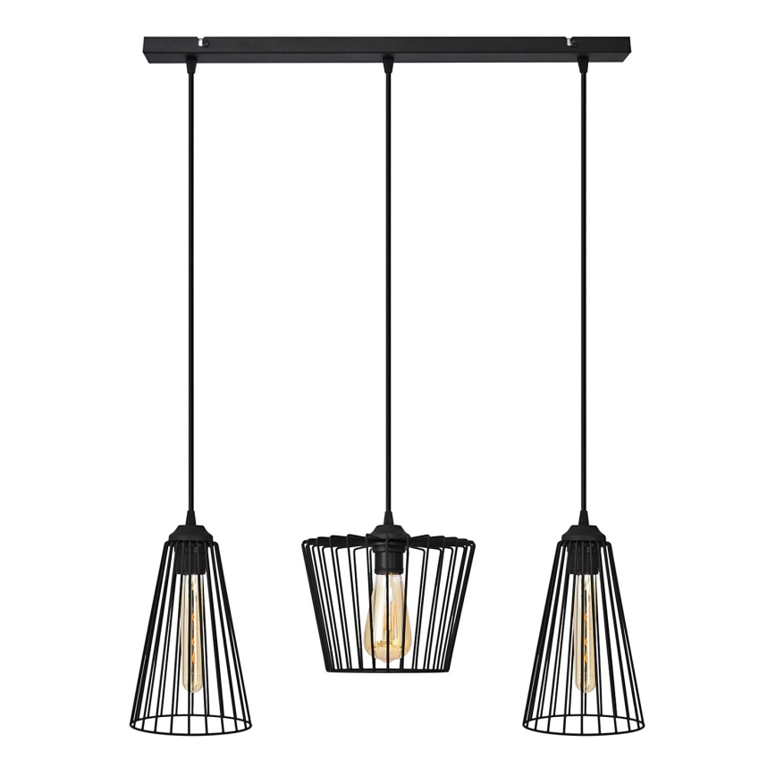 Candelabro suspenso TORRI 3xE27/15W/230V preto