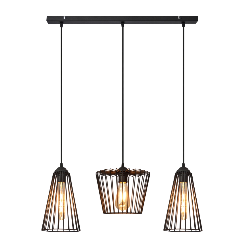 Candelabro suspenso TORRI 3xE27/15W/230V preto