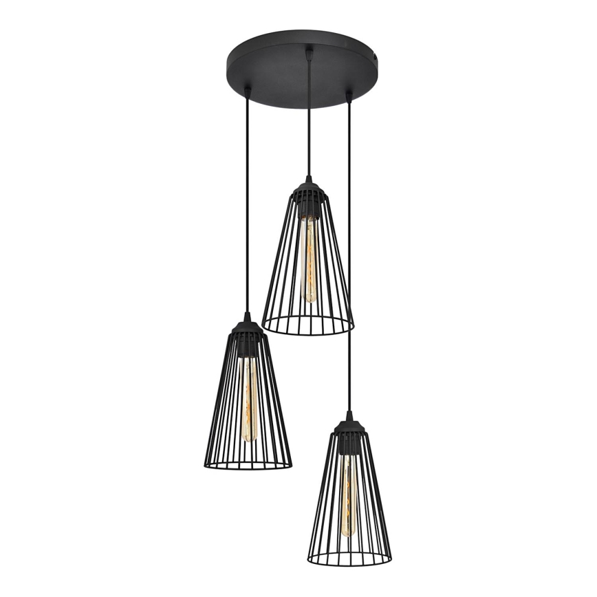 Candelabro suspenso TORRI 3xE27/15W/230V preto