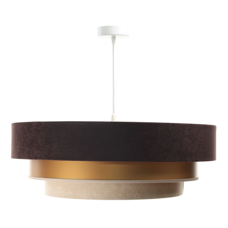 Candelabro suspenso TRINITI 1xE27/60W/230V castanho/dourado/bege