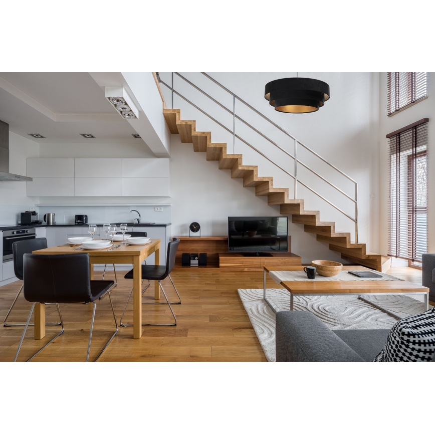 Candelabro suspenso TRINITI 1xE27/60W/230V preto/dourado