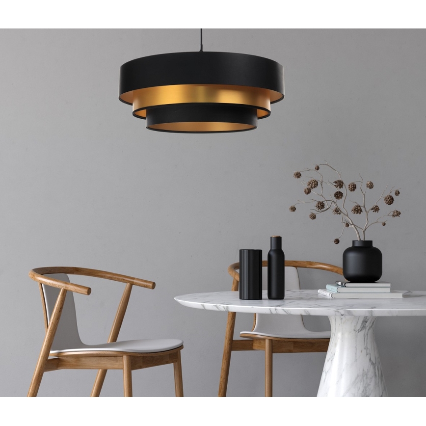 Candelabro suspenso TRINITI 1xE27/60W/230V preto/dourado