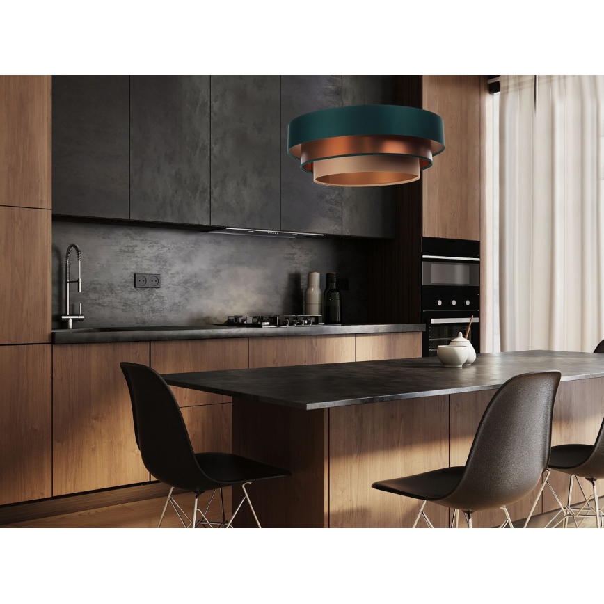 Candelabro suspenso TRINITI 1xE27/60W/230V verde/cobre