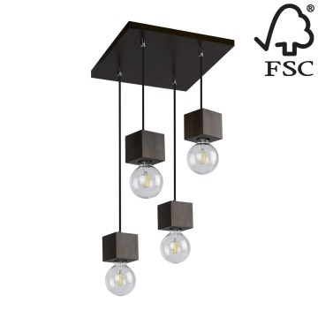 Candelabro suspenso TRONGO ROUND 4xE27/60W/230V faia - certificado por FSC