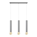 Candelabro suspenso TUBA 3xE27/15W/230V cinzento