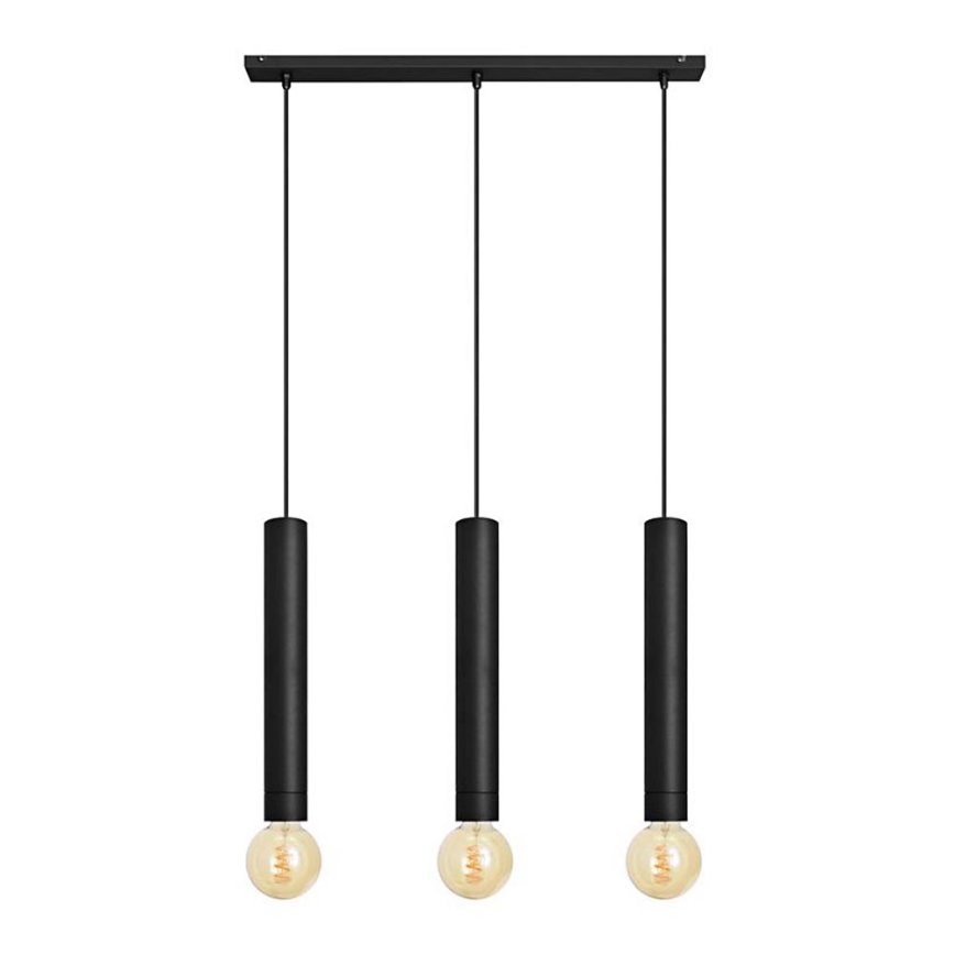 Candelabro suspenso TUBA 3xE27/15W/230V preto