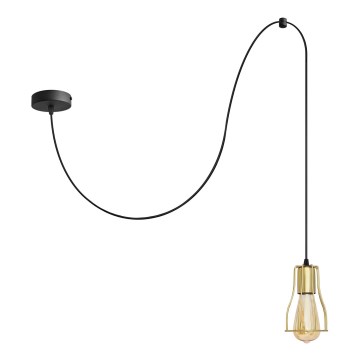 Candelabro suspenso TUBE 1xE27/15W/230V preto/dourada