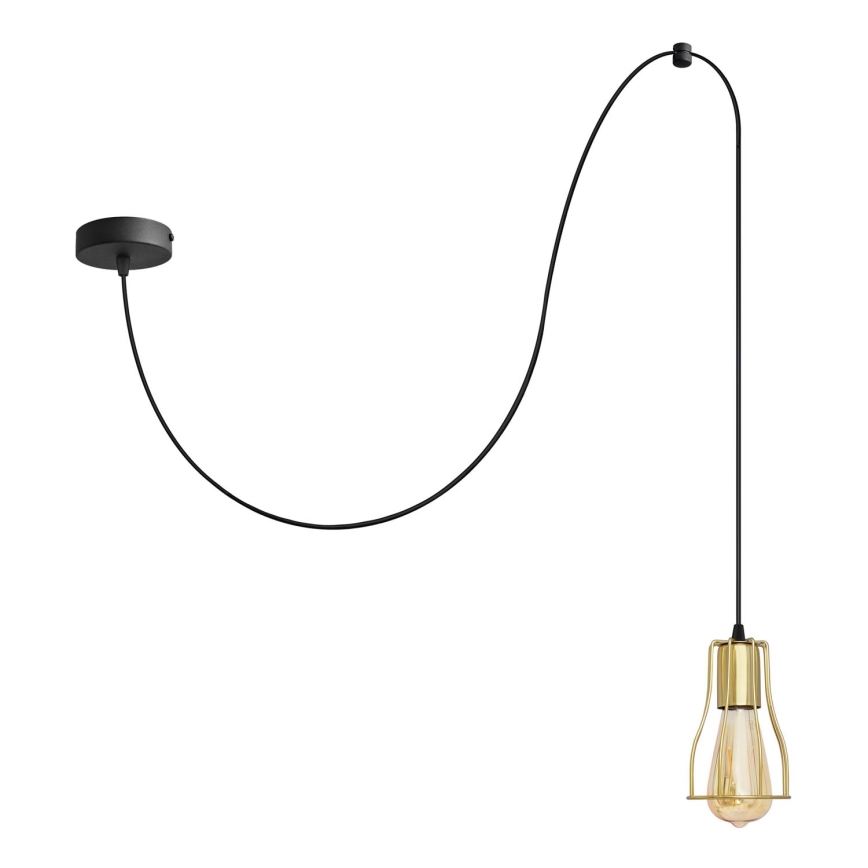Candelabro suspenso TUBE 1xE27/15W/230V preto/dourada