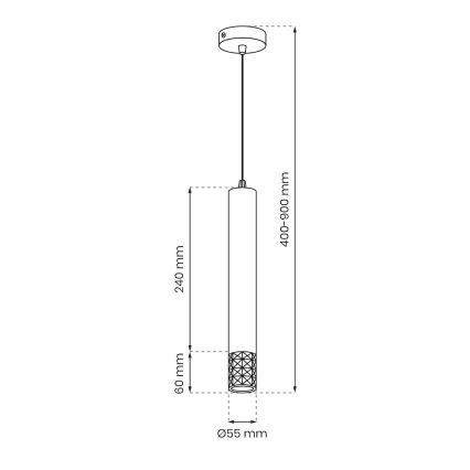 Candelabro suspenso TUBI 1xGU10/8W/230V dourada