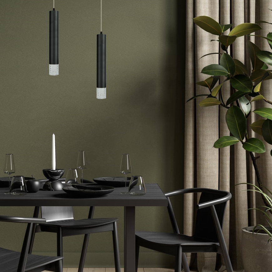 Candelabro suspenso TUBI 1xGU10/8W/230V preto