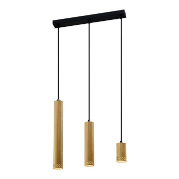 Candelabro suspenso TUBO 3xGU10/25W/230V madeira