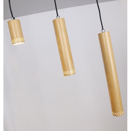 Candelabro suspenso TUBO 3xGU10/25W/230V madeira