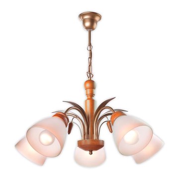 Candelabro suspenso TULIPAN 5xE27/60W/230V faia - FSC certificado