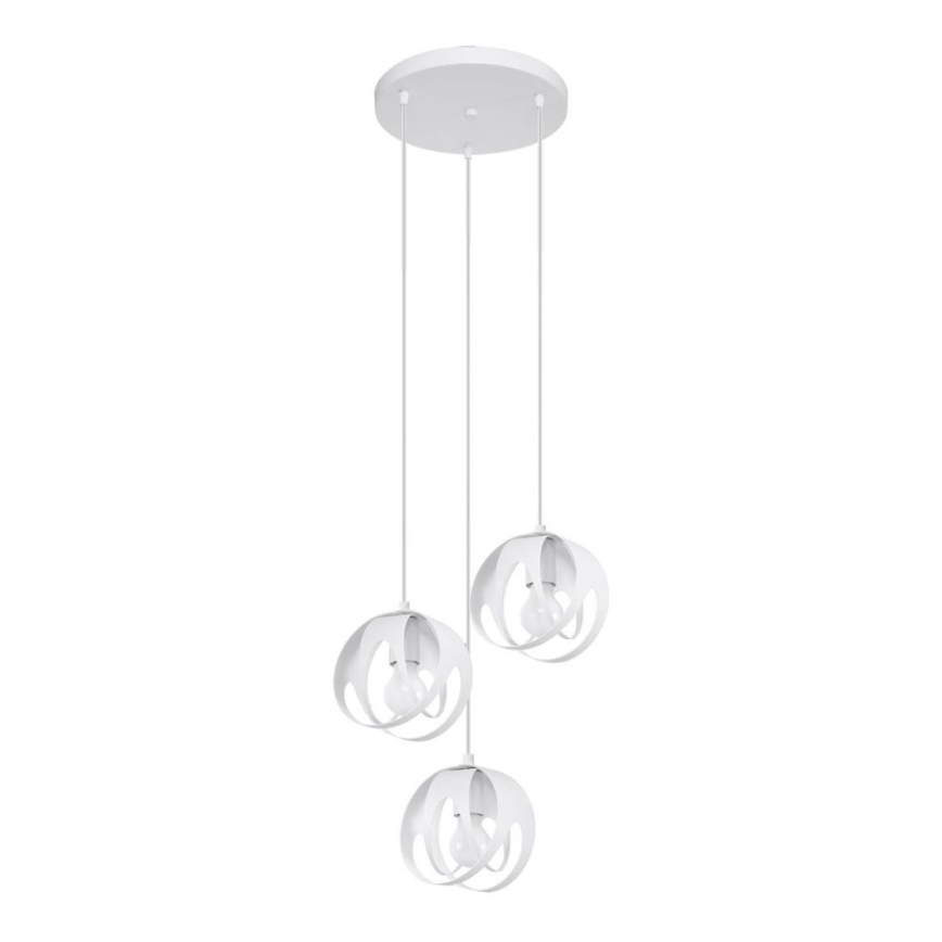 Candelabro suspenso TULOS 3xE27/60W/230V branco