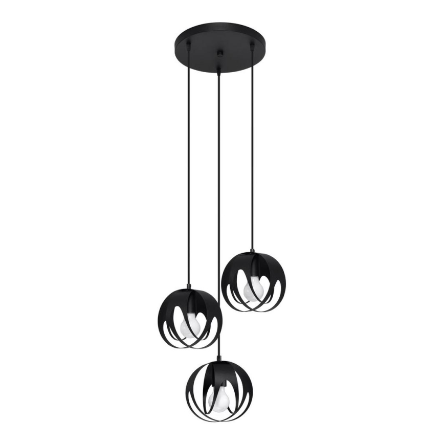 Candelabro suspenso TULOS 3xE27/60W/230V preto