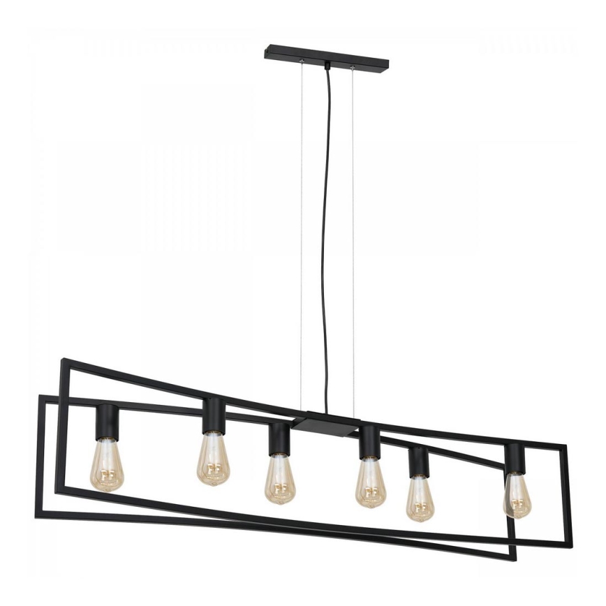 Candelabro suspenso TUNJA 6xE27/60W/230V preto