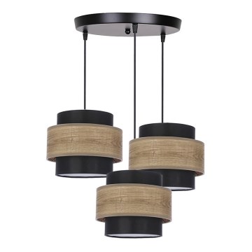 Candelabro suspenso TWIN 3xE27/40W/230V castanho/preto