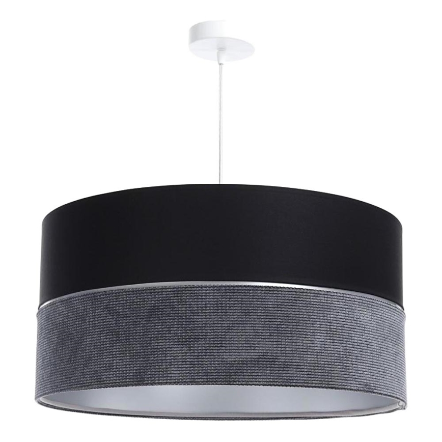 Candelabro suspenso TWIST 1xE27/60W/230V preto/cinzento/prateado