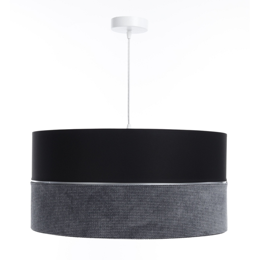 Candelabro suspenso TWIST 1xE27/60W/230V preto/cinzento/prateado