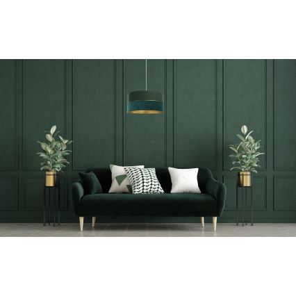 Candelabro suspenso TWIST 1xE27/60W/230V verde/dourada