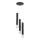 Candelabro suspenso TWISTER 3xE27/60W/230V diâmetro 28 cm preto