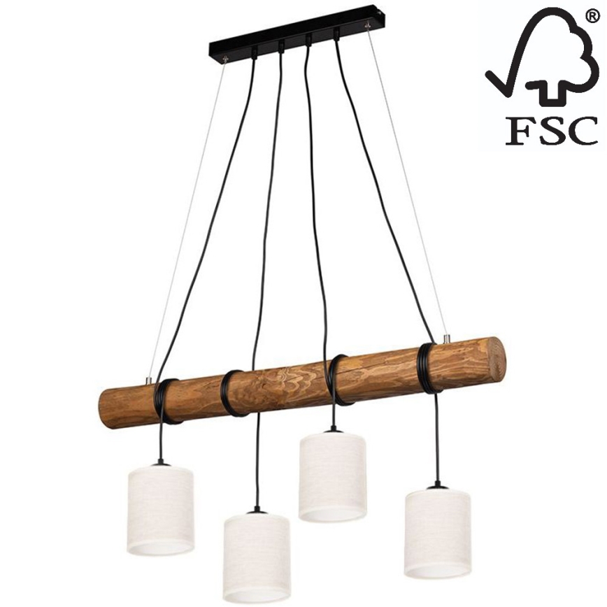 Candelabro suspenso ULMO 4xE27/25W/230V pinho – FSC certificado