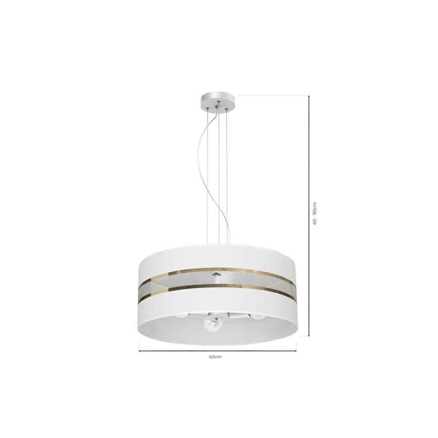 Candelabro suspenso ULTIMO 3xE27/60W/230V branco