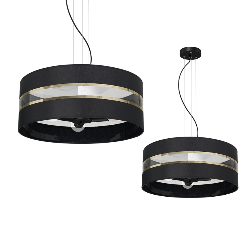 Candelabro suspenso ULTIMO 3xE27/60W/230V preto