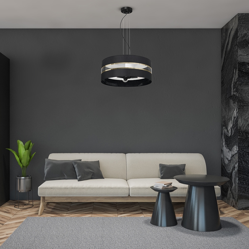 Candelabro suspenso ULTIMO 3xE27/60W/230V preto