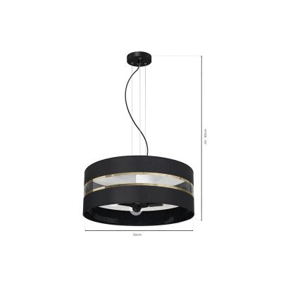 Candelabro suspenso ULTIMO 3xE27/60W/230V preto