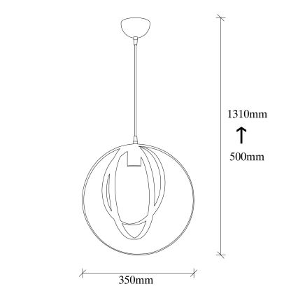 Candelabro suspenso VAVEYLA 1xE27/100W/230V