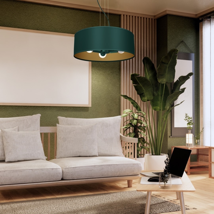 Candelabro suspenso VERDE 3xE27/60W/230V verde