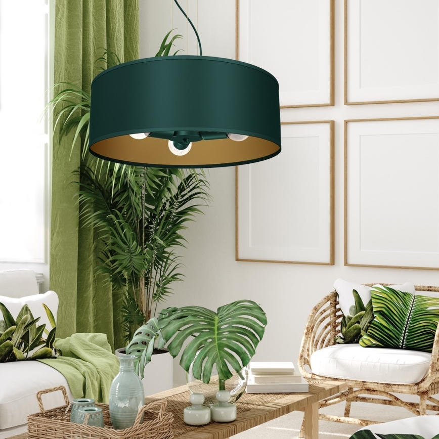 Candelabro suspenso VERDE 3xE27/60W/230V verde