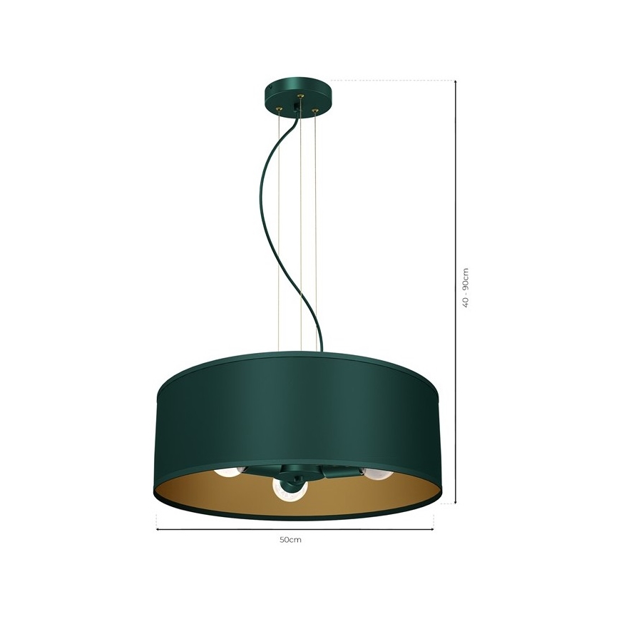 Candelabro suspenso VERDE 3xE27/60W/230V verde