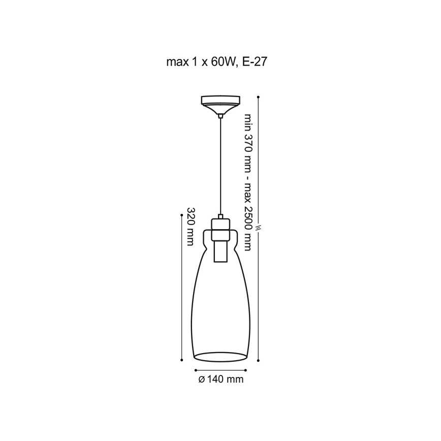 Candelabro suspenso VETRO 1xE27/60W/230V faia