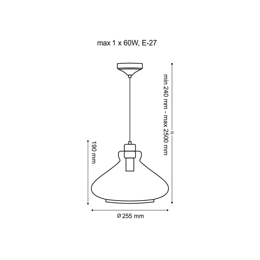 Candelabro suspenso VETRO 1xE27/60W/230V faia