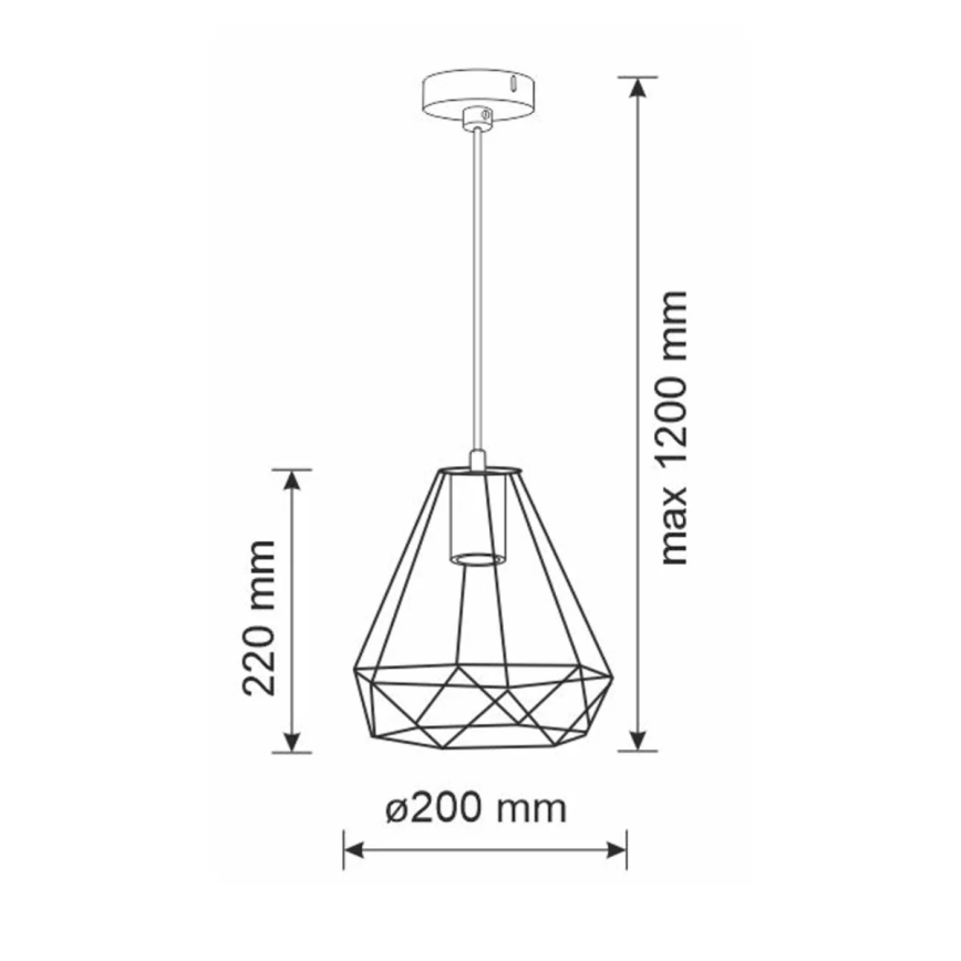 Candelabro suspenso VIGO 1xE27/20W/230V