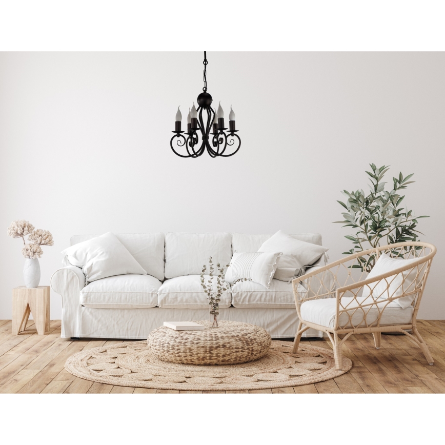Candelabro suspenso VINCENT 6xE14/40W/230V