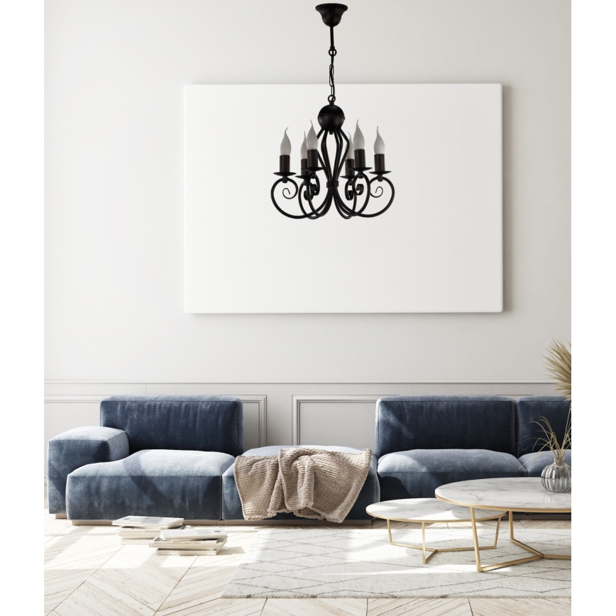 Candelabro suspenso VINCENT 6xE14/40W/230V