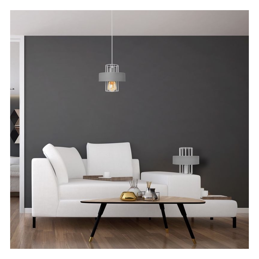 Candelabro suspenso VOLTA 1xE27/15W/230V cinzento