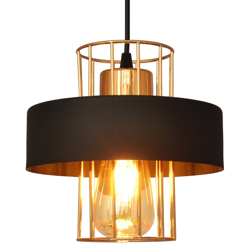 Candelabro suspenso VOLTA 1xE27/15W/230V preto/dourado