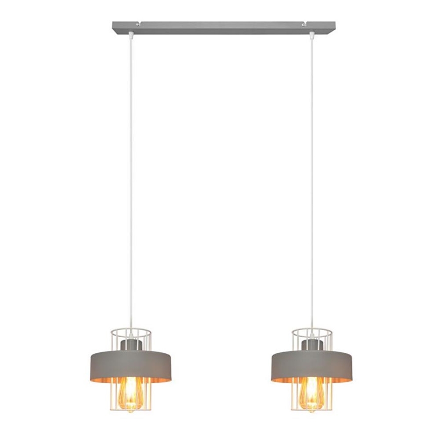 Candelabro suspenso VOLTA 2xE27/15W/230V cinzento
